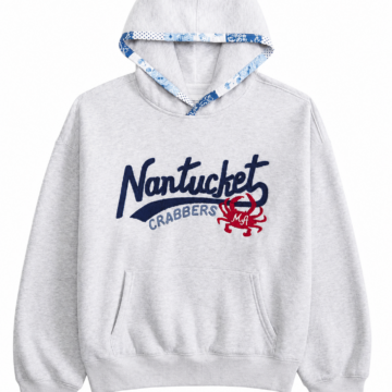 Heather Gray Pullover Hoodie with Graphic Print