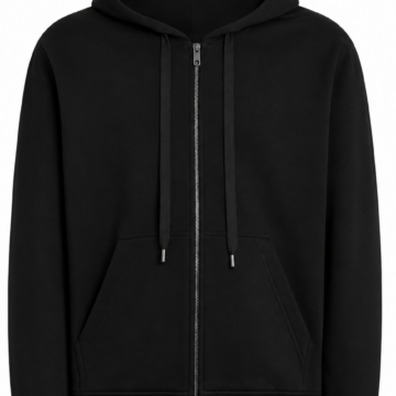 Black Full-Zip Relaxed Fit Hoodie