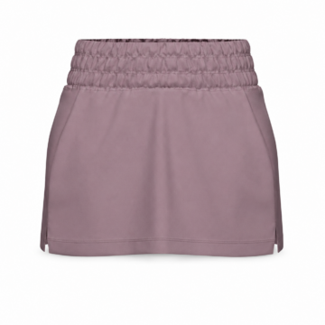 Dusty Purple A-Line Mini Skirt with Smocked Waist