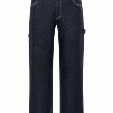 Dark Indigo High-Rise Relaxed Straight-Leg Utility Jeans