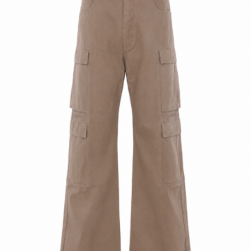 Taupe Wide-Leg High-Rise Cargo Pants