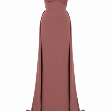 Dusty Rose Strapless Sweetheart Column Gown